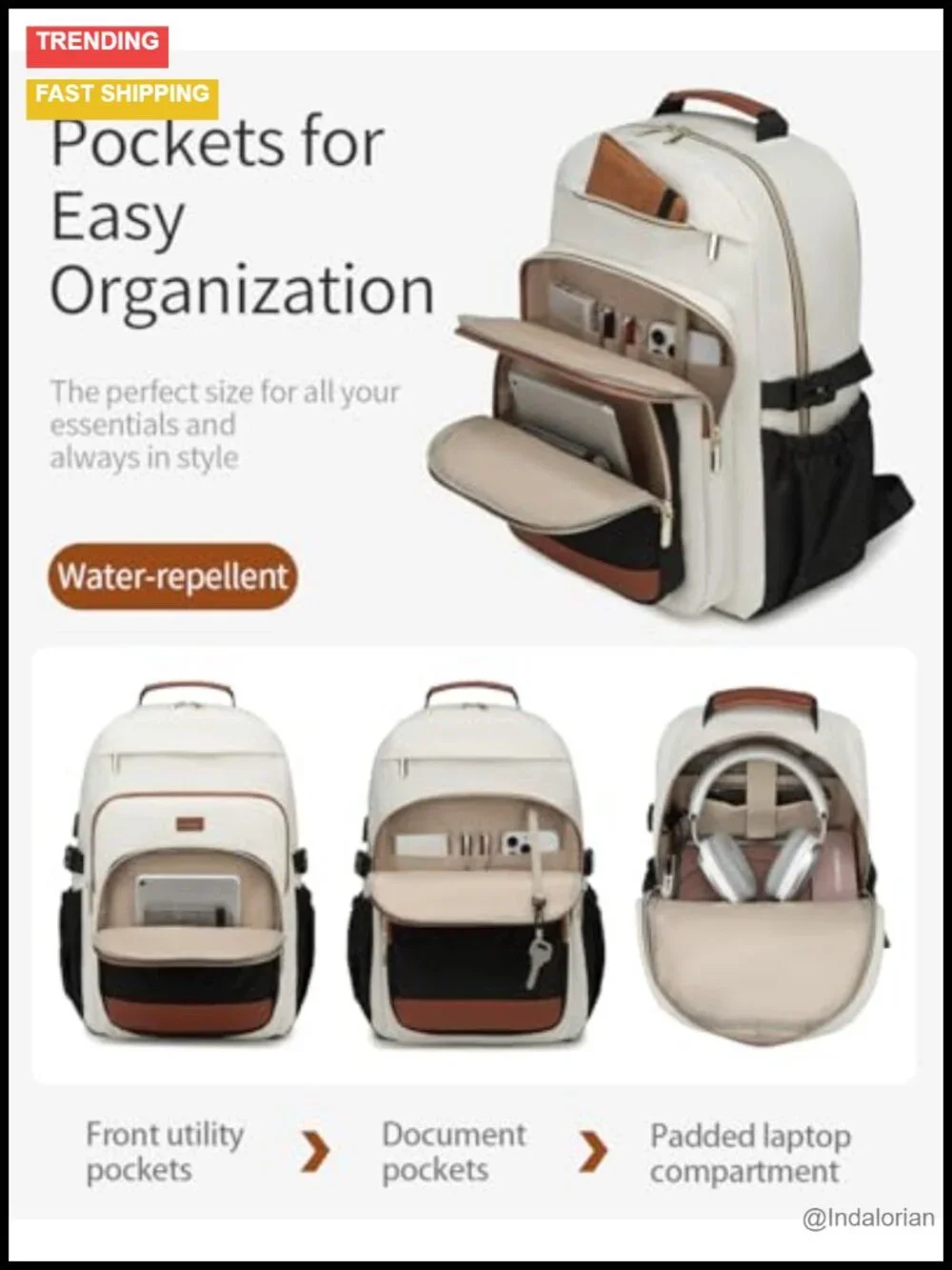 Laptop Backpack Multi Compartment School Bookbag with USB Charging Port